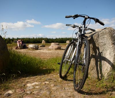 Radfahr-Halt beim Steinkreis Werpeloh